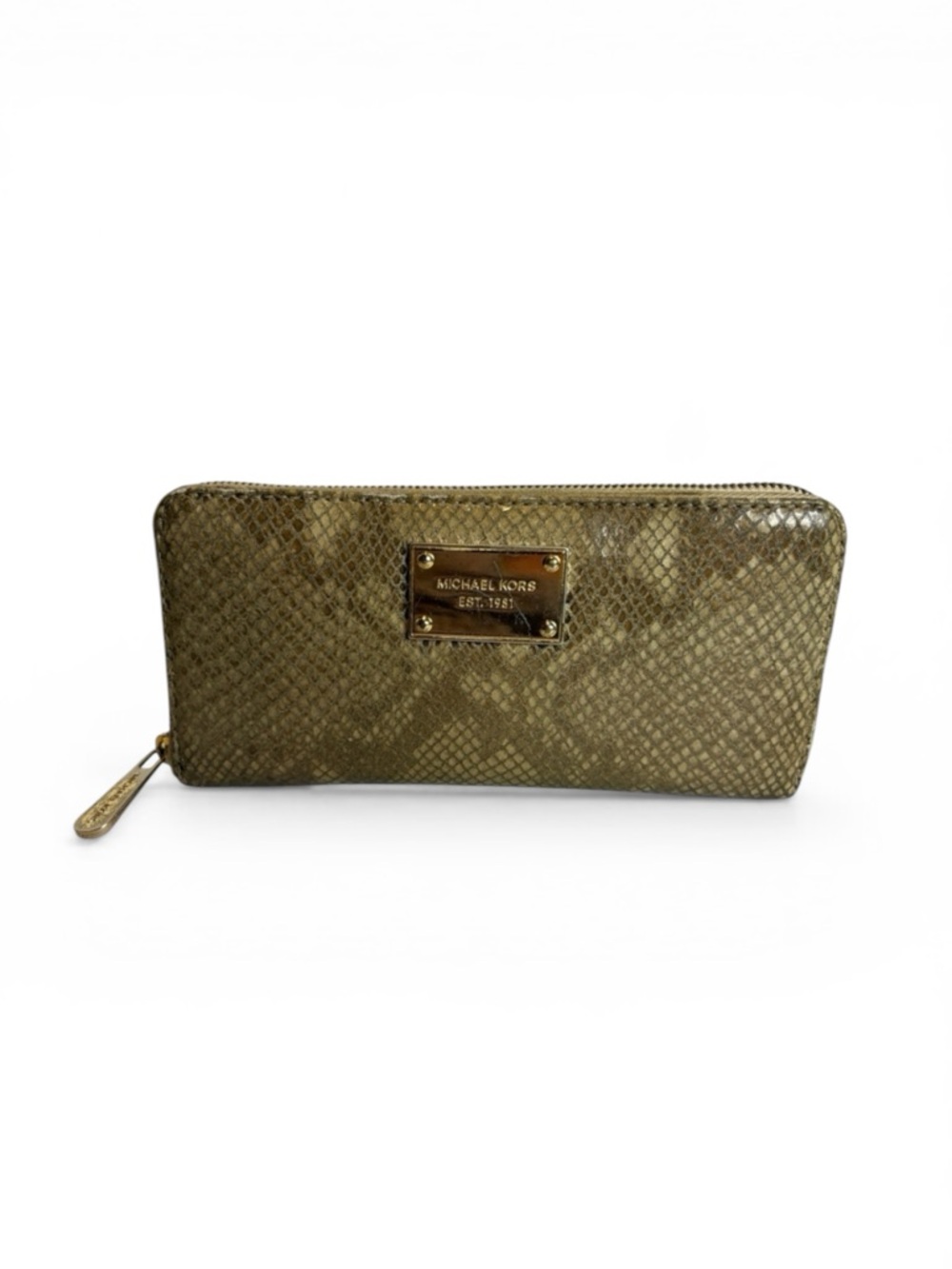 Michael Kors Jet Set Continental Snake-Embossed Zip Around Wallet